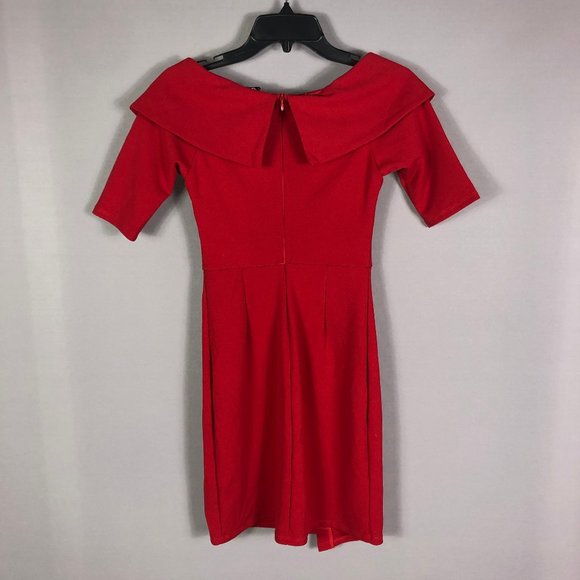 The Vanity Room Women Off Shoulder Dress Size XS Red Zip Close Unlined - Picture 10 of 11